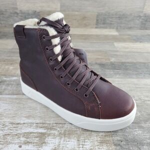 Baffin Tavern Mens Winter Boots Sz 7 Brown White Leather Lace Up Round Toe Ankle